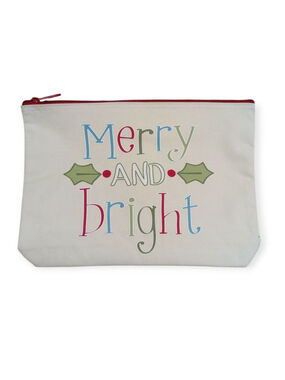 Thirty-One NWT Merry & Bright Zip Pouch Cosmetic Bag